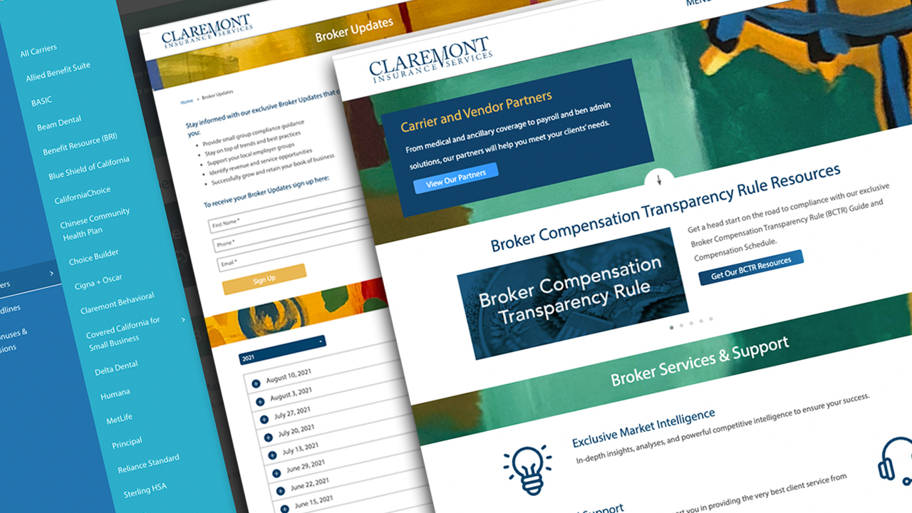 Claremont Insurance Services Website Design and Management