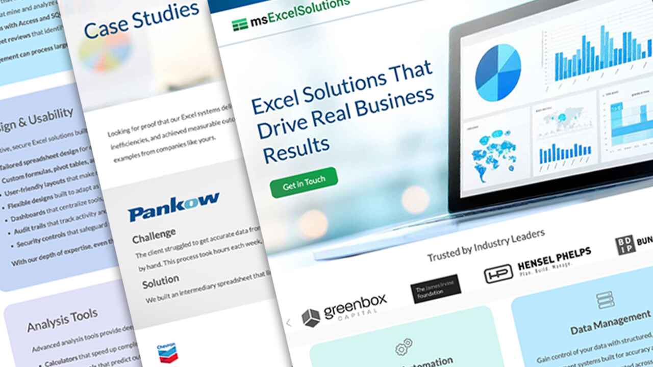 MS Excel Solutions Web Transformation